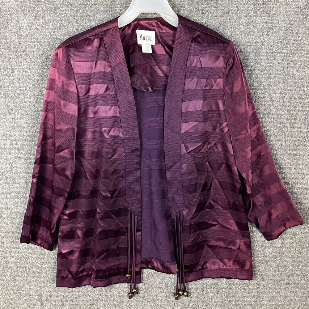 Vintage Maren Blazer Jacket Women's Size 12 Purple‎ Acetate Blend